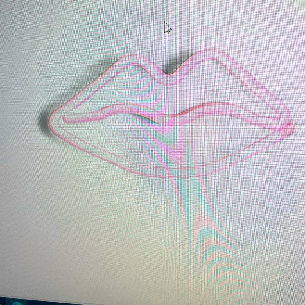 Pink Neon Hanging Light LED LIPS Sign Kisses USB Plug & Battery Slot NEW